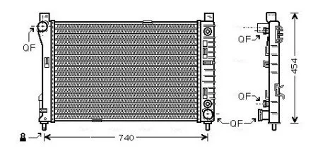 Радіатор W203(C) MT/AT +/-AC 00-02 (Ava) AVA COOLING MSA2286