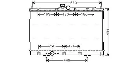Радиатор охлаждения двигателя Mitsubishi Outlander 2,0i 2WD/4WD 5MT AC+/- 03>06 AVA COOLING MT2183