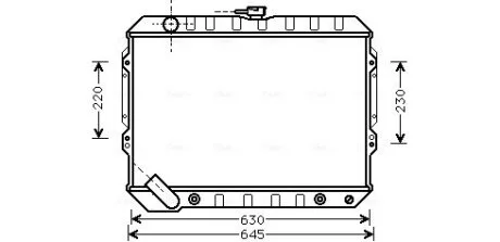 Радіатор двигуна (товщина: 32мм) MITSUBISHI PAJERO I, PAJERO II, PAJERO SPORT I 6G72(SOHC12V)/6G72(SOHC24V) 11.88-10.00 AVA COOLING MTA2089