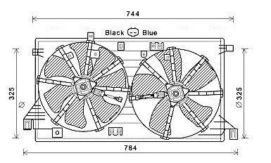 AVA MAZDA Вентілятор радіатора 3 1.6 08-14 AVA COOLING MZ7550