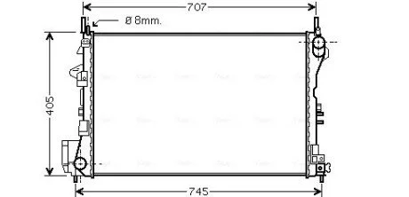 Радіатор, Система охолодження двигуна 24418338 GENERAL MOTORS AVA COOLING OL 2338 (фото 1)