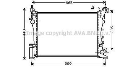 Радіатор охолодження двигуна AVA COOLING OL 2574 (фото 1)