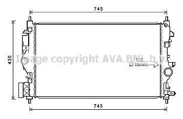 Радіатор, Система охолодження двигуна AVA COOLING OL2683 (фото 1)