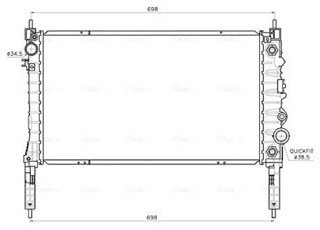 Радіатор, Система охолодження двигуна CLEVER FIT AVA COOLING OL2747 (фото 1)