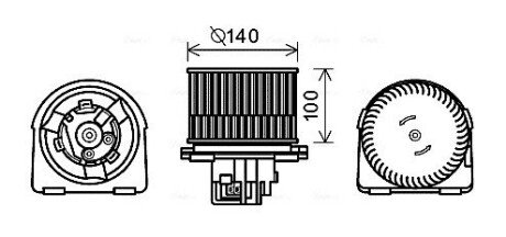 Вентилятор обігрівача салону Opel Vectra (95-03) AVA AVA COOLING OL8617 (фото 1)