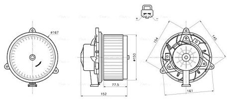 Вентилятор обігрівача салону Chevrolet Cruze (09-), Malibu (11-16)/Opel Insignia (09-17), Meriva (10-17) AVA AVA COOLING OL8752