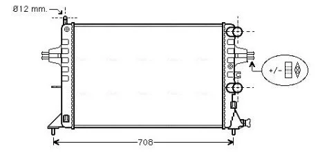 Радіатор ASTRAG 1.2/16V MT +AC 98- (Ava) AVA COOLING OLA 2255