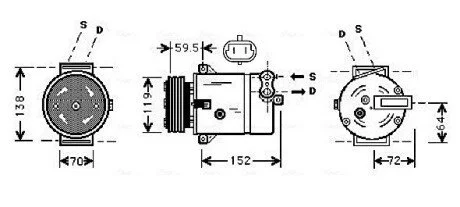 Компресор 24427890 GENERAL MOTORS AVA COOLING OLAK279