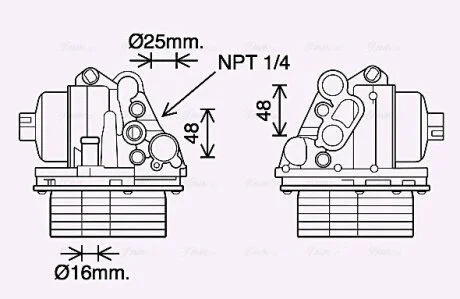 Радиатор масляный Citroen Jumper (06-)/Peugeot Boxer (06-)/Ford Transit (06-), T AVA COOLING PE3400H