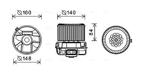 Вентилятор салону AVA COOLING PE8369