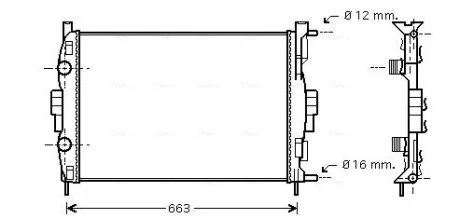 Радіатор MEGANE2/SCENIC MT +-AC 02 (Ava) AVA COOLING RT2307