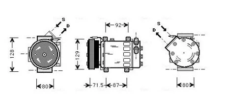 Компрессор кондиционера DACIA LOGAN (2005)/ RENAULT MEGANE (1996) (AVA) AVA COOLING RTAK281