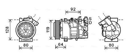 Компрессор кондиционера RENAULT MEGANE 2.0i/SCENIC 1.9DCi (AVA) AVA COOLING RTAK492