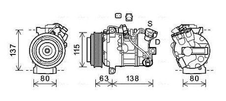 Компресор кондиціонера Renault Scenic III/Megane III 1.2/1.6dCi 11- AVA COOLING RTAK630