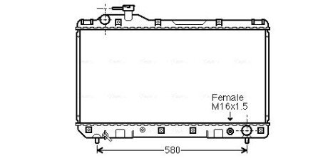 Радіатор, охолодження двигуна AVA COOLING TO2219