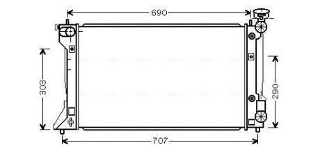 Радіатор, охолодження двигуна AVA COOLING TO2293 (фото 1)