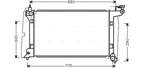 Радіатор, Система охолодження двигуна 164000D210 TOYOTA / LEXUS AVA COOLING TO2302