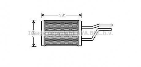 Радіатор обігрівача салону Toyota Hiace IV 98>05, Hiace V 05>19 AVA COOLING TO6326 (фото 1)