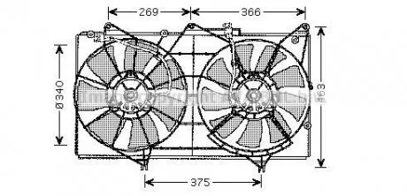 Вентилятор (комплект) AVA COOLING TO7528
