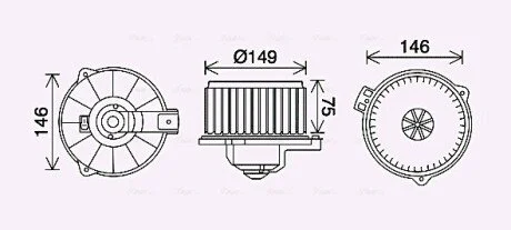 Вентилятор отопителя салона Toyota Corolla (00-) 1.3i 1.4i 1.6i 1.8i AV AVA COOLING TO8735