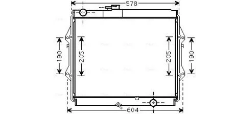AVA Радіатор охолодження двиг. HILUX VI Пікап 2.5 D-4D 01- AVA COOLING TOA2642 (фото 1)
