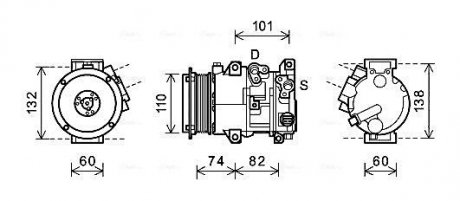 Компресор кондиціонера TOYOTA CAMRY (2006-) AVA COOLING TOAK628 (фото 1)