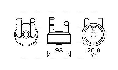 AVA VW Оливний радіатор Lupo, Polo, Skoda Fabia I 00- AVA COOLING VN3396