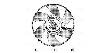 Вентилятор радіатора SEAT CORDOBA, CORDOBA VARIO, IBIZA II, INCA, VW CADDY II, CADDY II/MINIVAN, POLO, POLO III CLASSIC, POLO/KOMBI 1F-AYQ 02.93-01.04 AVA COOLING VN7517