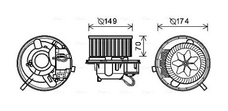 Вентилятор салона AVA COOLING VN8339