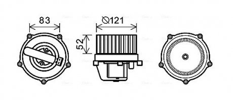 Вентилятор отопителя салона VW T4 AC+ front+rear AVA COOLING VN8345 (фото 1)