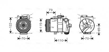 Компресор кондиціонера VAG (вир-во AVA) AVA COOLING VNAK240