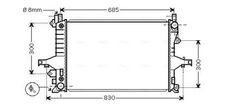 Радиатор охлаждения двигателя V70 ALL 00-07/S80 20/4/9 (Ava) AVA COOLING VO 2115