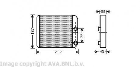 Теплообмінник, Система опалення салону MR568711 MITSUBISHI AVA COOLING VO6129 (фото 1)
