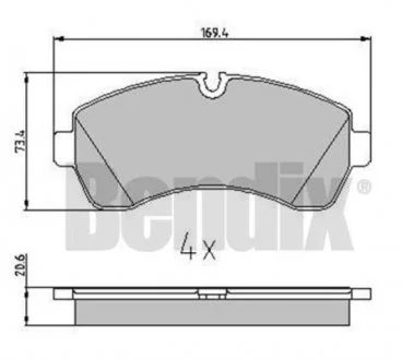 КОЛОДКИ ТОРМОЗНЫЕ MERCEDES SPRINTER 06> 906 ПЕРЕД Bendix 510670