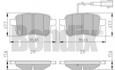 КОЛОДКИ ГАЛЬМІВНІ ALFA GIULIETTA 10> ЗАД Bendix 511225