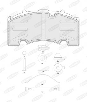 Комплект тормозных колодок, дисковый тормоз BERAL BCV29264TK