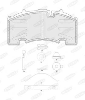 Комплект тормозных колодок, дисковый тормоз BERAL BCV29264TK