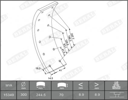 Гальмівні накладки BERAL KBL15349.0-1549