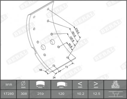 Тормозные накладки BERAL KBL17280.4-1561