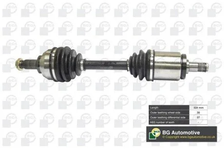Полуось BMW 3(E46) 99-07 2.5-3.0/ 3(E90) 3.0d 09- BGA DS0916L