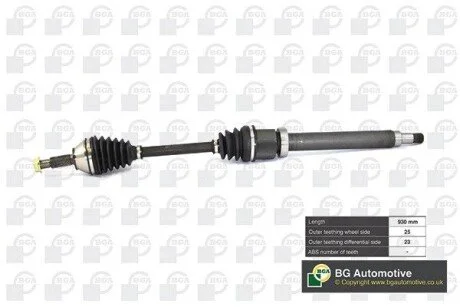 Полуось Ford Focus 1.4-1.8i 98-05 (25/23) 930mm Пр. BGA DS2301R