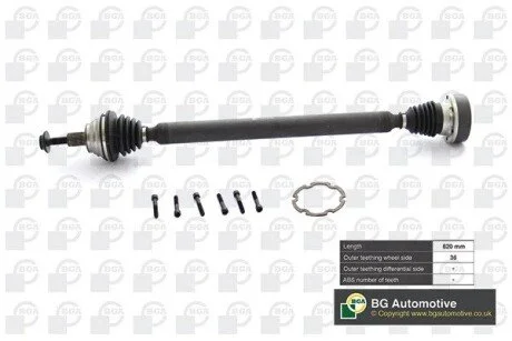 Піввісь Passat/Superb/Touran 08-1.6TDi (36z/820mm) Пр. BGA DS8101R