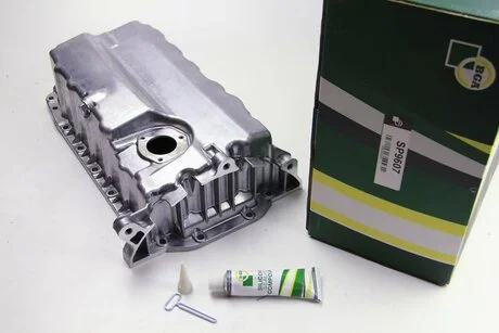 Масляный поддон Caddy 1.9TDI/2.0SDI 04- (дв. BDJ,BST,BJB) с отв. для датчика уровня масла BGA SP9607 (фото 1)