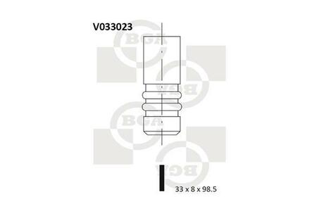 Клапан випуск. Golf II/Passat B2/Audi 80 1.8i (33x8x98.5) BGA V033023