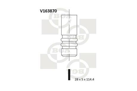 Клапан впускной Doblo 1.6 D Multijet 10-/Astra H/Vectra C 1.9TD 04- eng 17180895 - BGA V163870