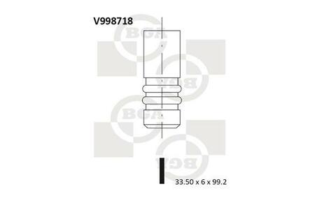 Клапан ГБЦ PKW AUDI/VW BGA V998718 (фото 1)