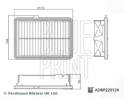 Фільтр повітряний (фільтруючий елемент) BLUE PRINT ADBP220124