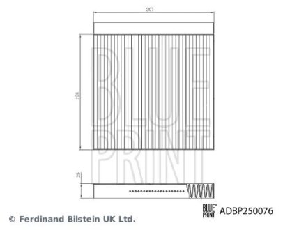 Фільтр салону пильовий BLUE PRINT ADBP250076