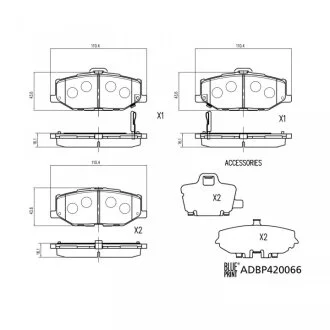 Комплект гальмівних колодок передн, SUZUKI JIMNY 1.5 07.18- BLUE PRINT ADBP420066
