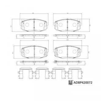 Комплект гальмівних колодок передн, HYUNDAI CRETA, KONA, KONA/SUV KIA SELTOS, SOUL II 1.0-2.0 02.14- BLUE PRINT ADBP420072